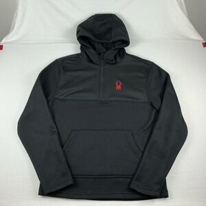 Spyder‎ Men's Half Zip Hooded Sweater Jacket Medium Black Hoodie
